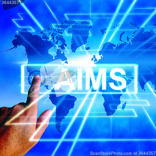 Image of Aims Map Displays Internet Goals and Worldwide Aspirations