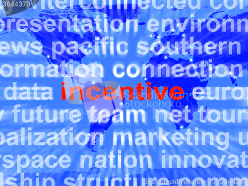 Image of Incentive Word Cloud Shows Bonus Inducement Reward