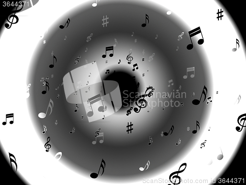 Image of Musical Notes Background Shows Abstract Art And Melodies