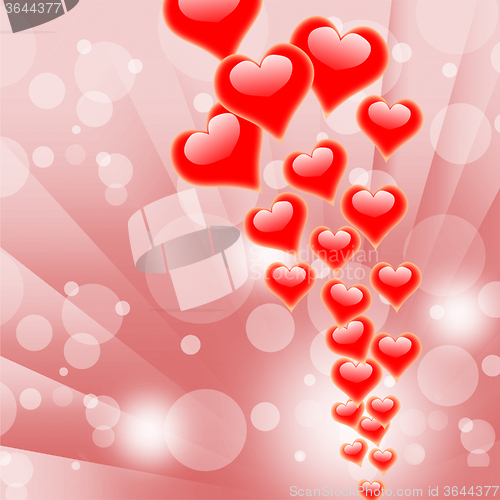 Image of Hearts On Background Shows Valentines Day Or Romanticism