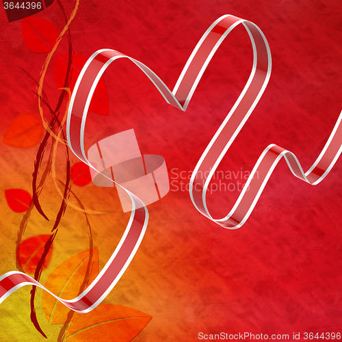 Image of Ribbon Heart Means Love Affection And Attraction