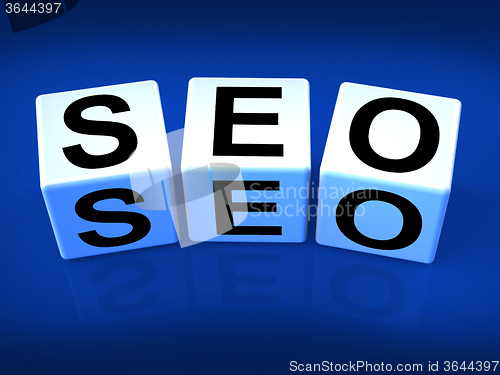 Image of SEO Blocks Represent Search Engine Optimization Online