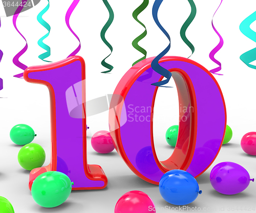 Image of Number Ten Party Means Birthday Party Decorations And Adornments