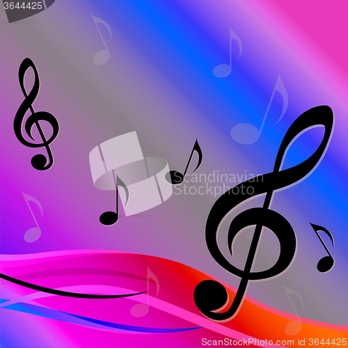 Image of Treble Clef Background Means Melody Composition Or Musical Backg