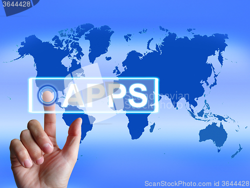 Image of Apps Map Represents International and Worldwide Applications