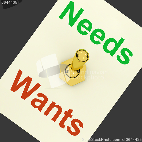 Image of Needs Wants Lever Shows Requirements And Luxuries
