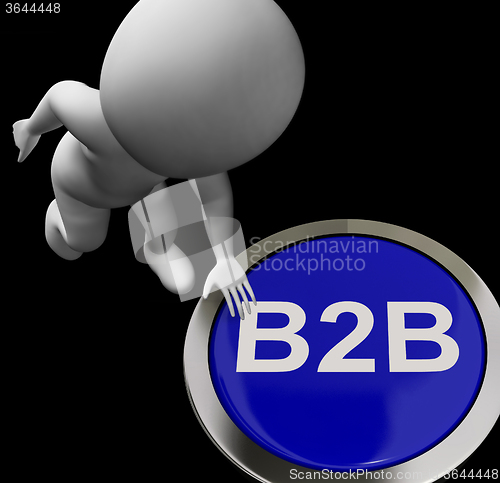 Image of B2B Button Shows Business Partnership Or Deal