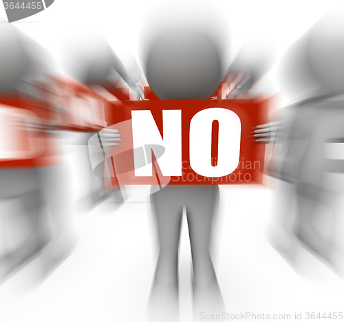 Image of Characters Holding No Signs Displays Forbidden Or Closed