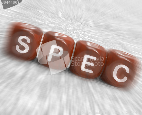 Image of Spec Dice Displays Blueprint Stipulation And Particulars