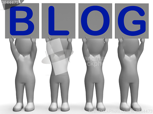 Image of Blog Banners Shows Online Blogging And Social Media