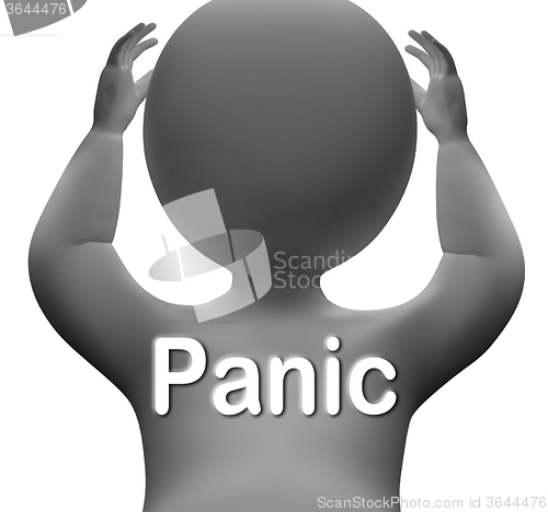 Image of Panic Character Means Fear Worry And Distress