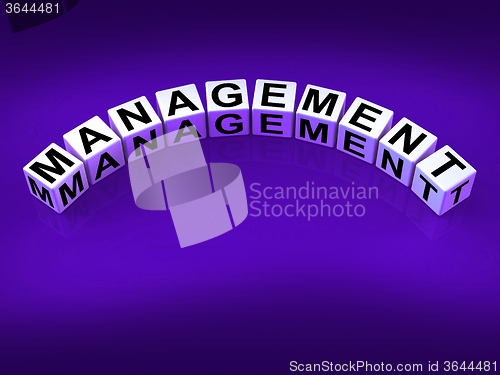 Image of Management Dice Mean Running Of Business And Executives