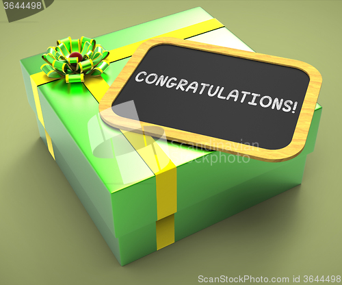 Image of Congratulations Present Card Shows Accomplishments And Achieveme