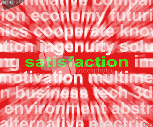 Image of Satisfaction Word Shows Enjoyment Contentment And Fulfilment