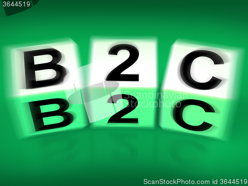 Image of B2C Blocks Displays Business and Commerce or Consumer