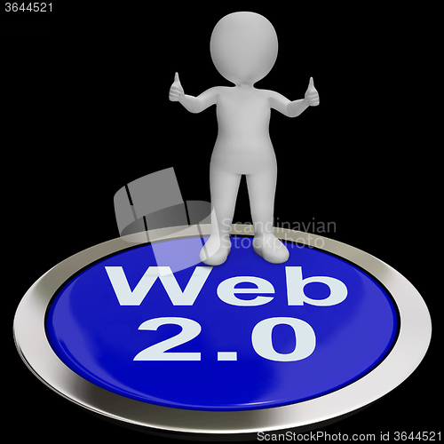 Image of Web 2.0 Button Means Internet Version Or Platform