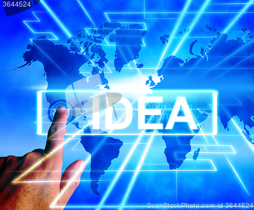 Image of Idea Map Displays Worldwide Concepts Thoughts or Ideas