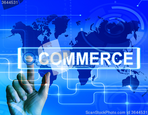 Image of Commerce Map Displays Worldwide Commercial and Financial Busines