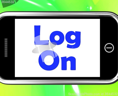 Image of Log On Phone Shows Sign In Online