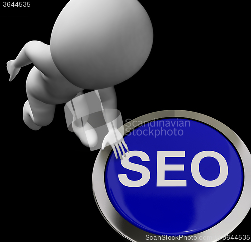 Image of SEO Button Shows Internet Search Engine Optimisation
