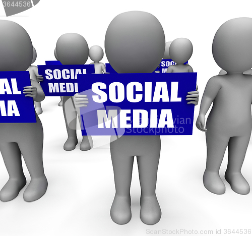 Image of Characters Holding Social Media Signs Mean Online Communities