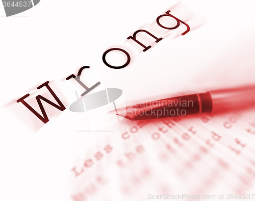 Image of Wrong Word Displays Incorrect Immoral Or Unacceptable