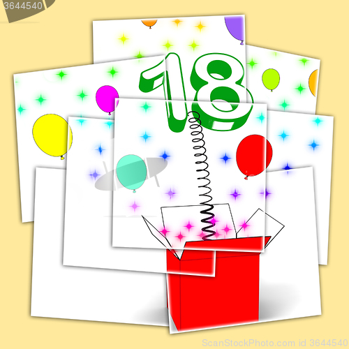 Image of Number Eighteen Surprise Box Displays Party Decorations And Spar