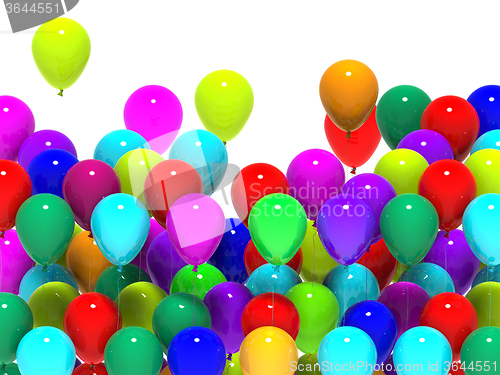 Image of Colourful Balloons Mean Cheerful Party Or Happy Celebration