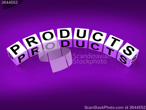 Image of Products Blocks Show Goods in Production to Buy or Sell