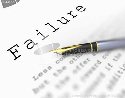 Image of Failure Word Shows Unsuccessful Deficient Or Underachieving