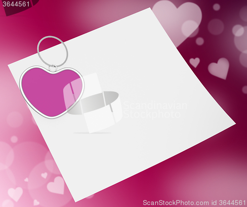 Image of Heart Clip On Note Means Valentines Card Or Romantic Letter