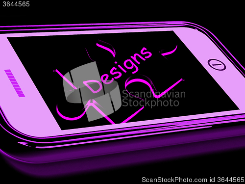 Image of Designs Smartphone Shows Design And Layout On Internet