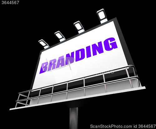 Image of Branding Media Sign Indicates Company Brand Labels