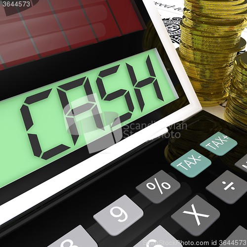 Image of Cash Calculator Shows Money Earning And Spending