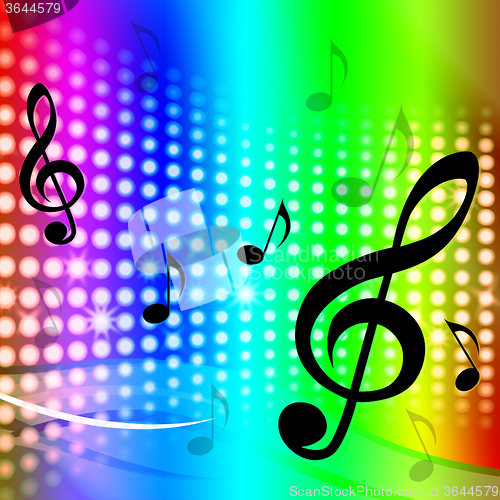 Image of Treble Clef Background Means Artistic Melodies And Sounds