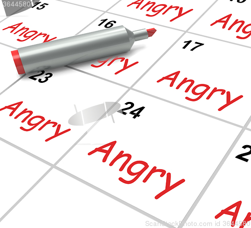 Image of Angry Calendar Means Fury Rage And Resentment