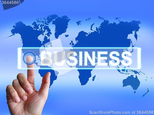 Image of Business Map Represents International Commerce or Internet Compa