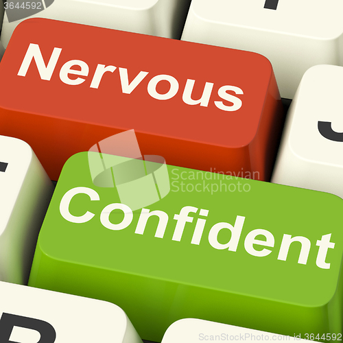 Image of Nervous Confident Keys Shows Nerves Or Confidence