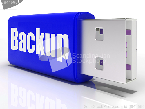 Image of Backup Pen drive Shows Storage Organization Or Data Archiving