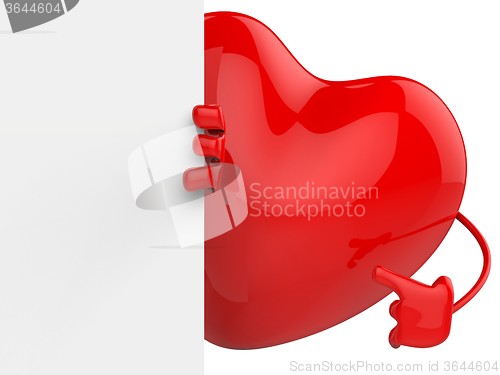 Image of Heart Behind Paper Means Wedding Invitation Or Love Letter