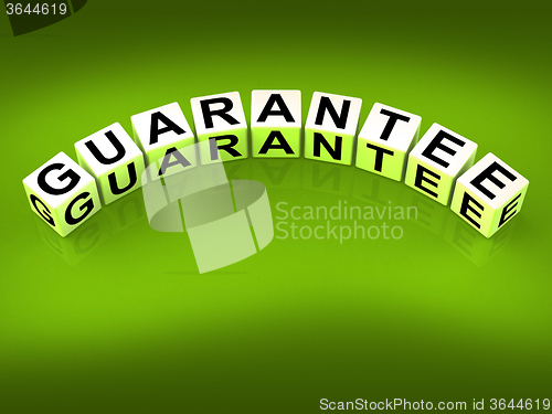 Image of Guarantee Blocks Show Pledge of Risk Free Guaranteed