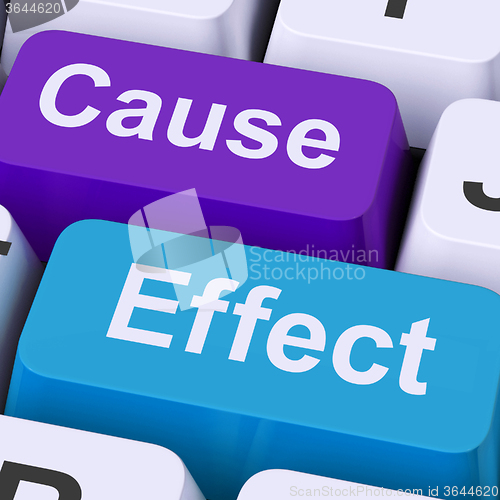 Image of Cause Effect Keys Means Consequence Action Or Reaction