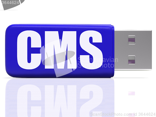 Image of CMS Pen drive Means Content Optimization Or Data Traffic