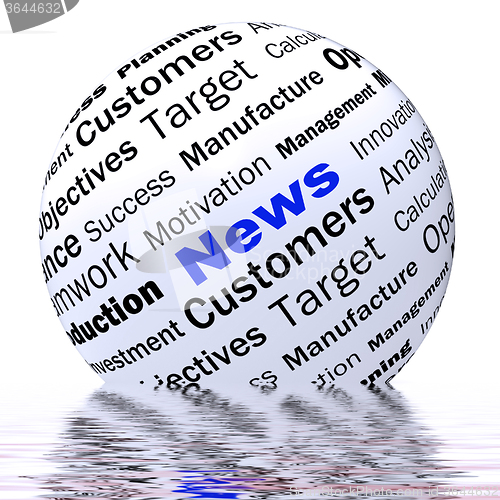 Image of News Sphere Definition Displays Global Headlines Or Internationa