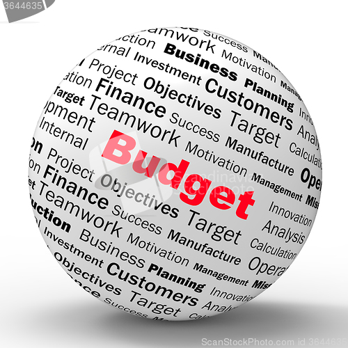 Image of Budget Sphere Definition Shows Financial Management Or business 