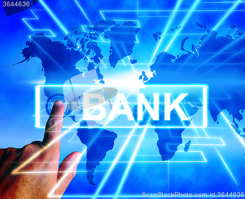 Image of Bank Map Displays International and Internet Banking