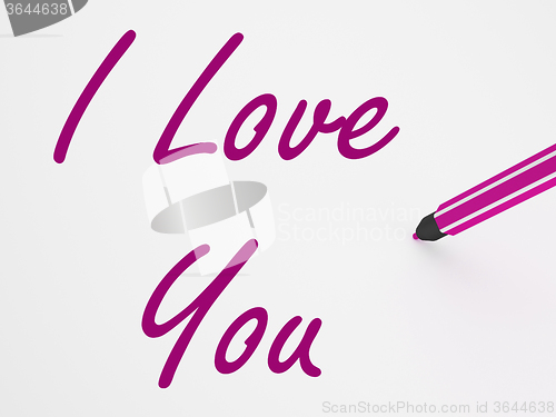 Image of I Love You On Whiteboard Shows Dating And Romance