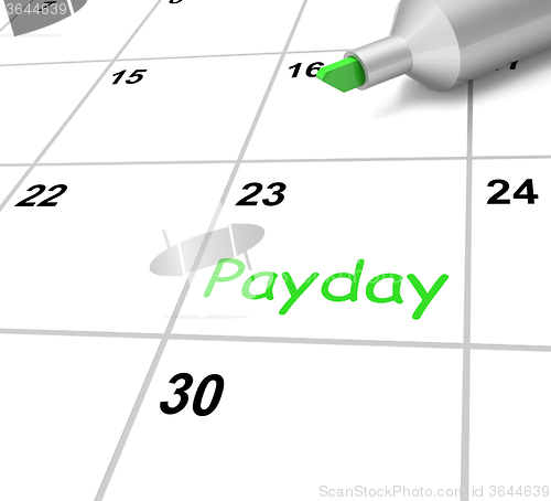 Image of Payday Calendar Means Receiving Income For Work