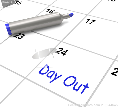 Image of Day Out Calendar Means Excursion Trip Or Visiting