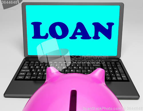 Image of Loan Laptop Means Lending And Borrowing Money